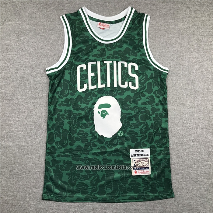 Camiseta Boston Celtics Bape #93 Hardwood Classic Verde